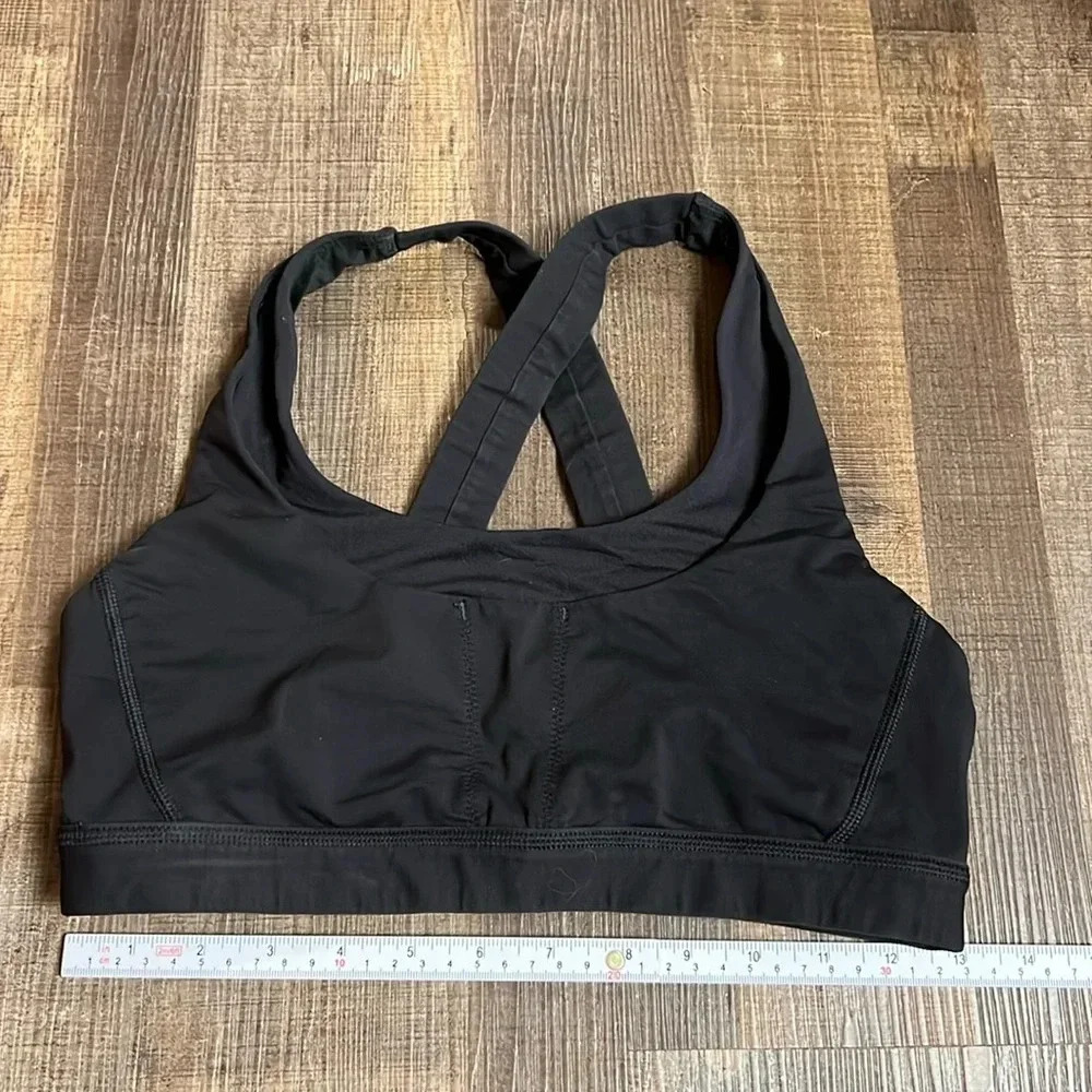 Lululemon 50 Rep Bra SPORTS BRA 6 BLACK Md coverage light support women yoga Y2K
